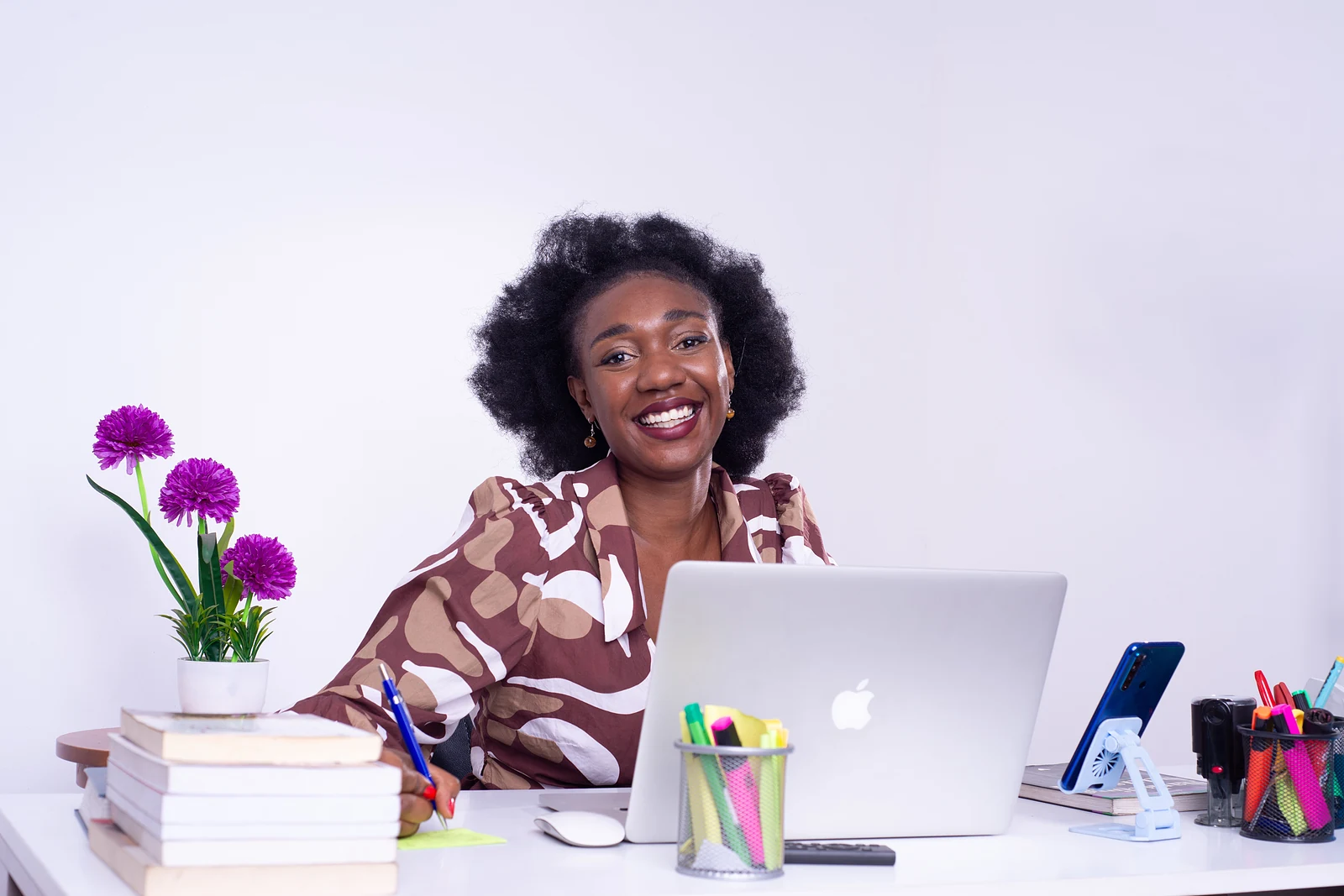 A mortgage professional building her business from a bright office
